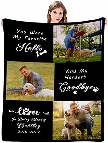 Custom Dog Blanket with Text Photos Customized Personalized Picture…