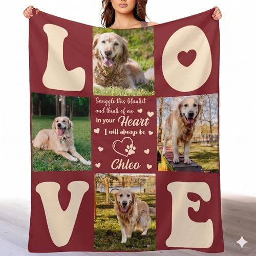 Custom Dog Memorial Blanket with Photo