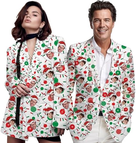 Custom Face Blazers for Couple-Personalized Blazer Jacket for Women Men (Design 06)
