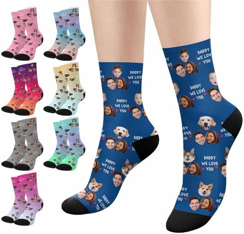 Custom Face Dad Socks Personalized First Father's Day Gifts Funny Socks…