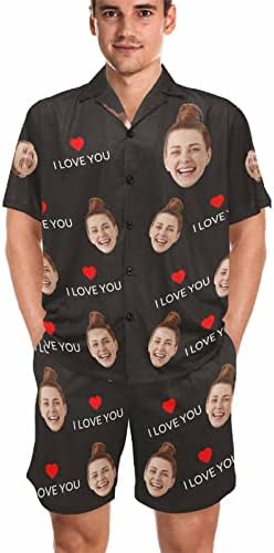 Custom Face Pajama Set Name Funny Personalized Photo Nightwear Women Men…