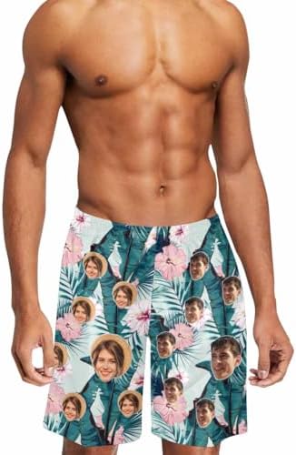 Custom Face Swim Trunks for Men Customized Beach Board Shorts (Design 34)