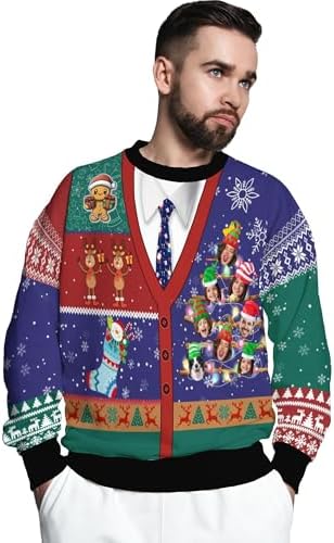 Custom Face Ugly Christmas Sweater-Personalized Funny Xms Crewneck…