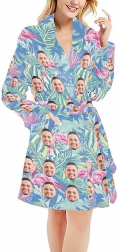 Custom Face Women's Robe Personalized Bathrobe with Boyfriend Husband…