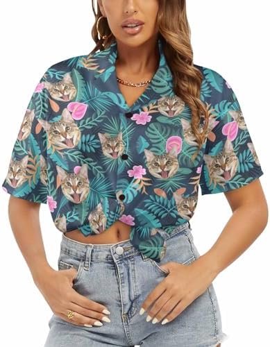 Custom Faces Hawaiian Shirt for Women Personalized Photo Hawaii Outfit (Short Design 06)