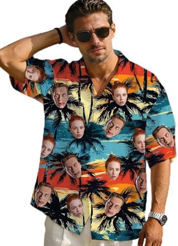 Custom Hawaiian Shirt Personalized Father's Day Hawaiian Shirt with Face (Pattern Design 08)