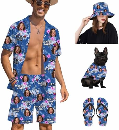 Custom Hawaiian Shirt Personalized Father's Day Hawaiian Shirt with Face (Design 19)