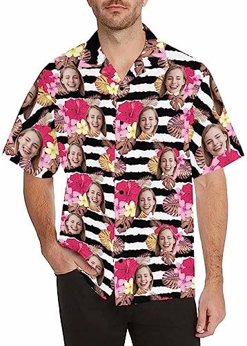 Custom Hawaiian Shirt with Face for Men Personalized Pets Photo Tropical…
