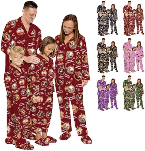 Custom Matching Christmas Pajamas for Family Couples Personalized…