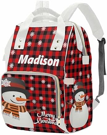 Custom Name Diaper Bag Backpack Christmas Baby Diaper Bag
