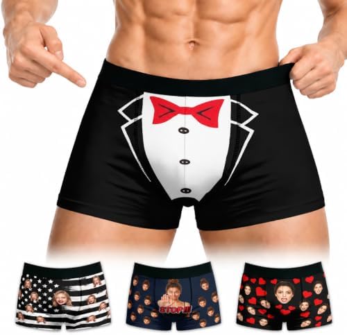 Custom Name Men Boxer Briefs Personalized Text Back Underwear with Funny…