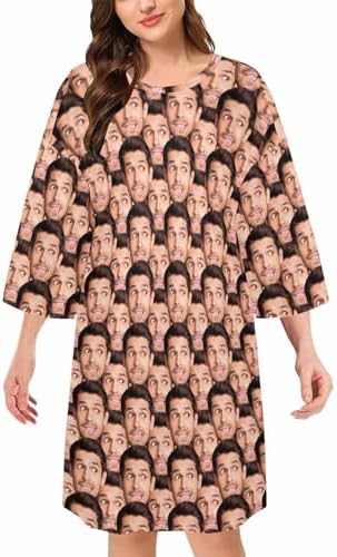 Custom Nightgown with Face photo Customized Half Sleeves House Dress…