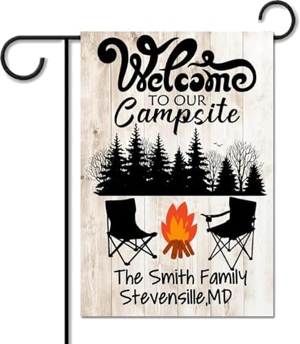 Custom Personalized Garden Flag for Outside Summer Yard, Campsite Decor