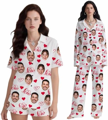 Custom Pet Face Pajamas Sets Personalized Matching Funny Pajamas…