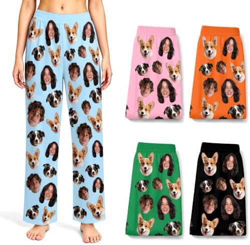 Custom Pets Pajamas for Women Personalized Face Pajamas Pant Picture…