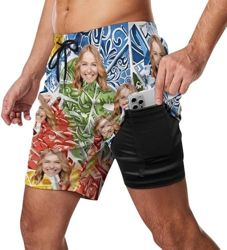 Custom Swim Trunk for Men, Personalized Swimming Trunks with Faces