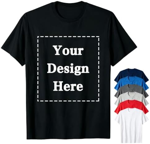 Custom T Shirt with Photo Text on Them Add Your Own for Men Women Black