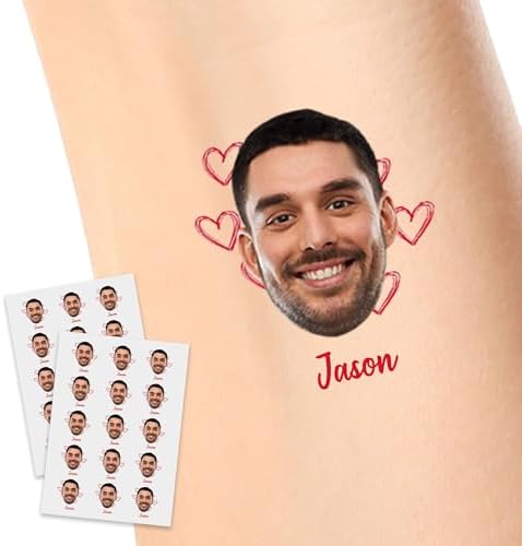 Custom Temporary Tattoos with Photo Personalized Face Tattoo with Logo (Patterm 12)