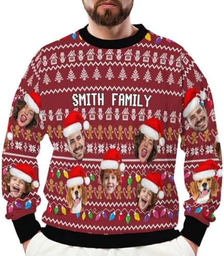 Custom Ugly Christmas Sweater Personalized Christmas Sweatshirt Funny…