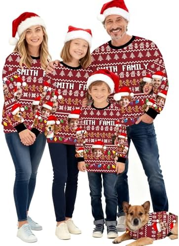 Custom Ugly Christmas Sweater Personalized Funny Matching Xmas…