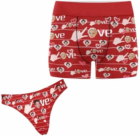 Custom Women's Underwear Thong Personalized Name Panties for Women (Couple Design 09)