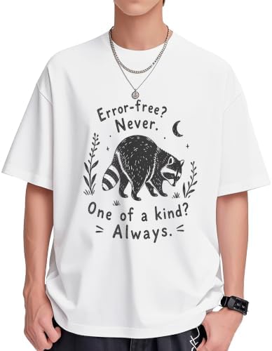 Cute Raccoon Graphic Print T-Shirt, Animal Lover Gift Short Sleeves