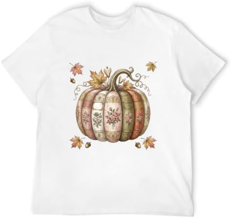 Fall Book Pumpkin T-Shirt, Thankful Pumpkin Graphic Tees for Halloween (T-Shirt 02)