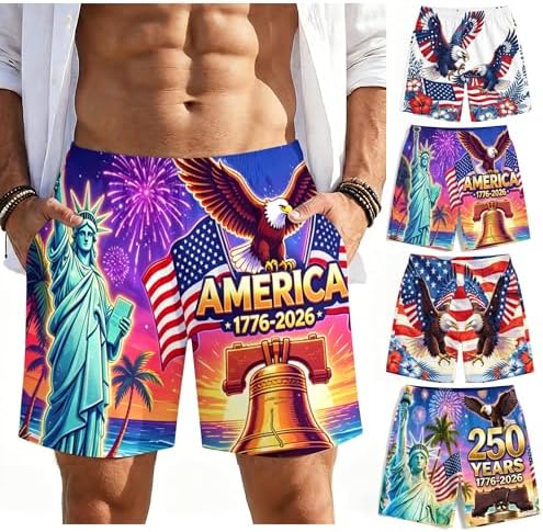 Men's 1776 2026 Patriotic 250th Anniversary Swim Trunks