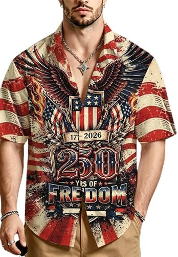 Men's 250th Anniversary Hawaiian Shirt USA Merchandise Personalized (250 Anniversary 01)