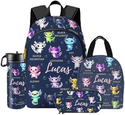 Personalized Axolotl Backpacks for Girls Boys Custom Kids Animal…