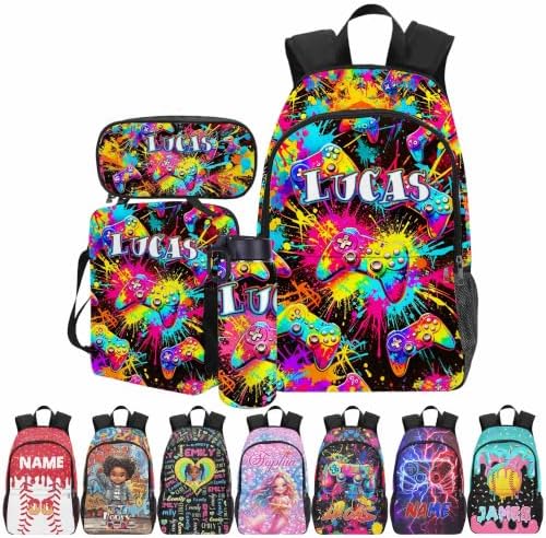 Personalized Backpack and Lunch Box Set for Kids Boys Custom Basketball…