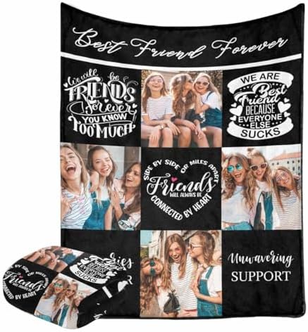 Personalized Best Friend Blanket with Photos Custom Friendship Blankets…