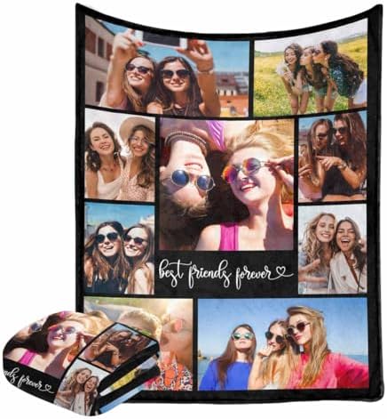 Personalized Blanket with Photos Custom Text Throw Blanket for Best…