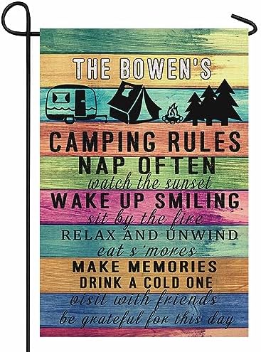 Personalized Camping Rules Garden Flags