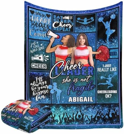 Personalized Cheer Blankets with Name Cheerleader Custom Photo Blanket…