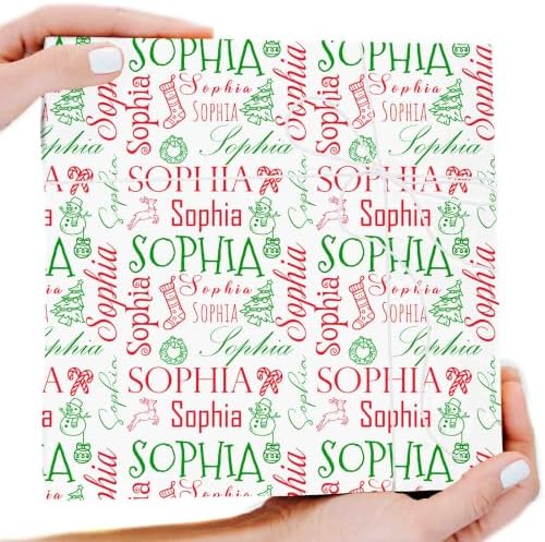 Personalized Christmas Wrapping Paper with Name 58 x 23 inch