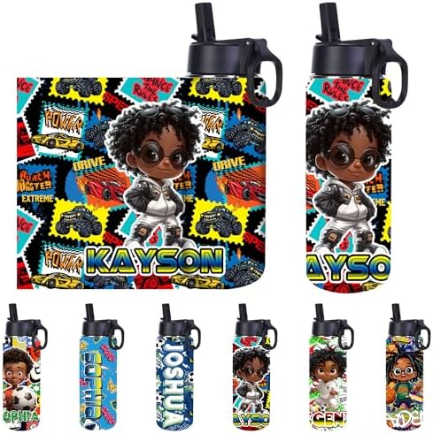 Personalized Dinosaur Water Bottles for Boys School with Name Custom (Ball B)
