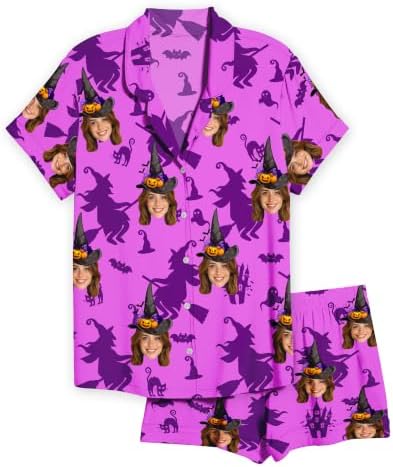 Personalized Face Pajamas Set for Women Custom Short Sleepwear