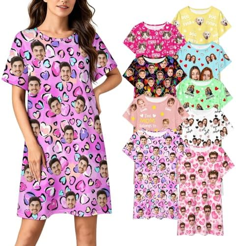 Personalized Face Sleep Gown for Women Custom Funny Moo Moos Pajamas…
