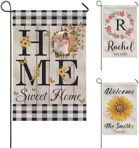 Personalized Garden Flag W/Text, Custom Flags For Outside With Photo