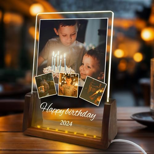 Personalized Happy Birthday Acrylic Plaque with Photo for Mom