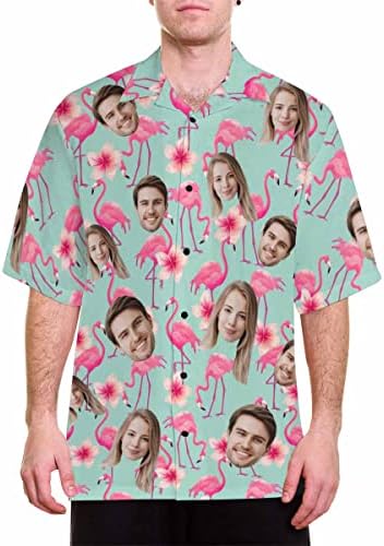 Personalized Hawaiian Shirt for Men Women (Flamingo Sky Blue)