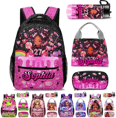 Personalized Kids Backpack for Girls Custom 17 Inch Name Butterfly…
