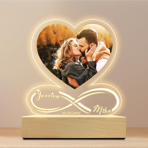 Personalized Love Lamp Acrylic Plaque with Text Photo