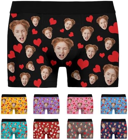 Personalized Men's Boxers Custom Face Photo Heart Briefs Underpants Gift…