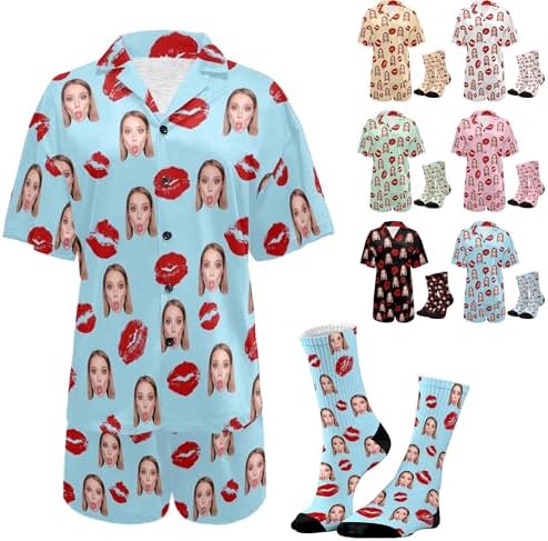 Personalized Pajamas Custom Face Pajama Suit with Faces on Them…