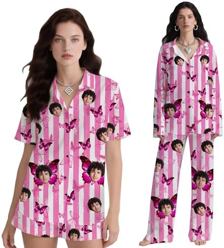 Personalized Pajamas, Custom His and Hers Face Pajamas Sets (Design 21)