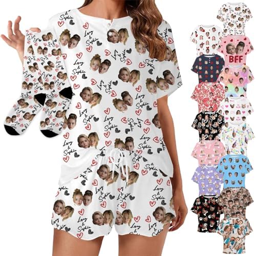 Personalized Pajamas For Women Custom Pjs With Faces Text