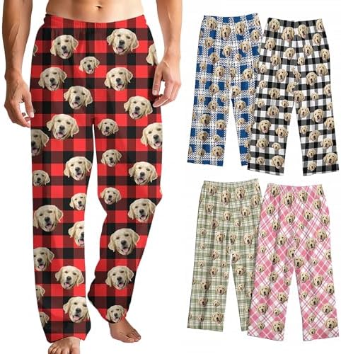 Personalized Pajamas Pants for Men Women Custom Funny Face Bottoms…