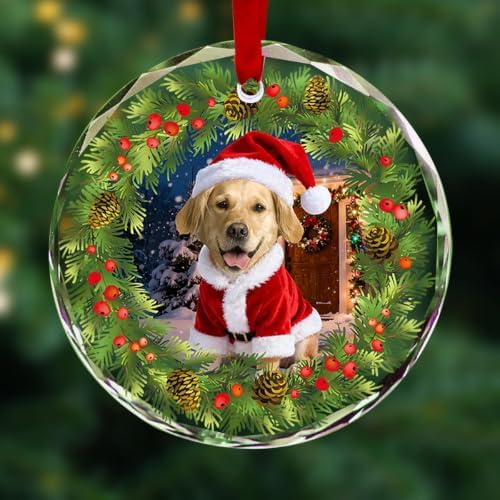 Personalized Pet Glass Ornament, Custom Christmas Keepsake Tree Decor